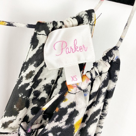 PARKER Animal Print Silk Mini Dress - Picture 4 of 4